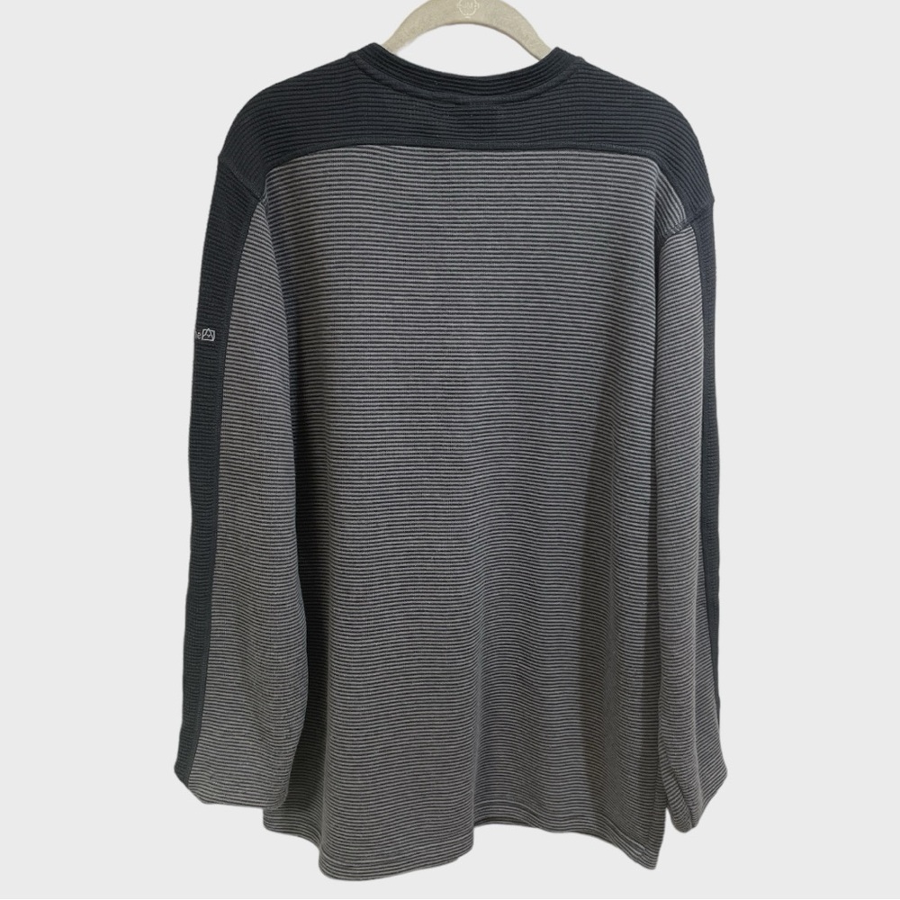 Avalanche 3 Snap Front Gray Blue Striped Thermal Long Sleeve Shirt Siz… - Picture 4 of 9